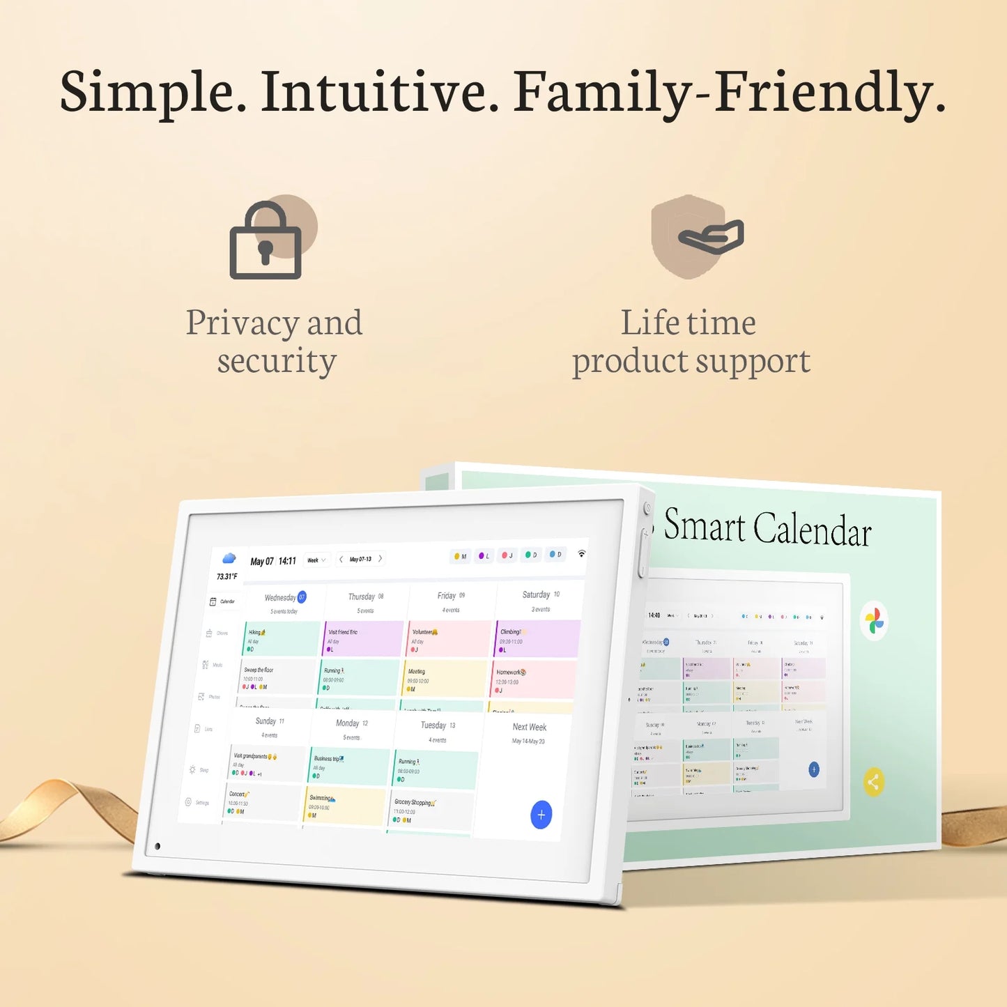 10.1 Inch Digital Calendar - Chore Chart, Meal Planner, Rewards System, Photo Display, Smart Electronic Calendar Interactive Display Seamless Family Schedule