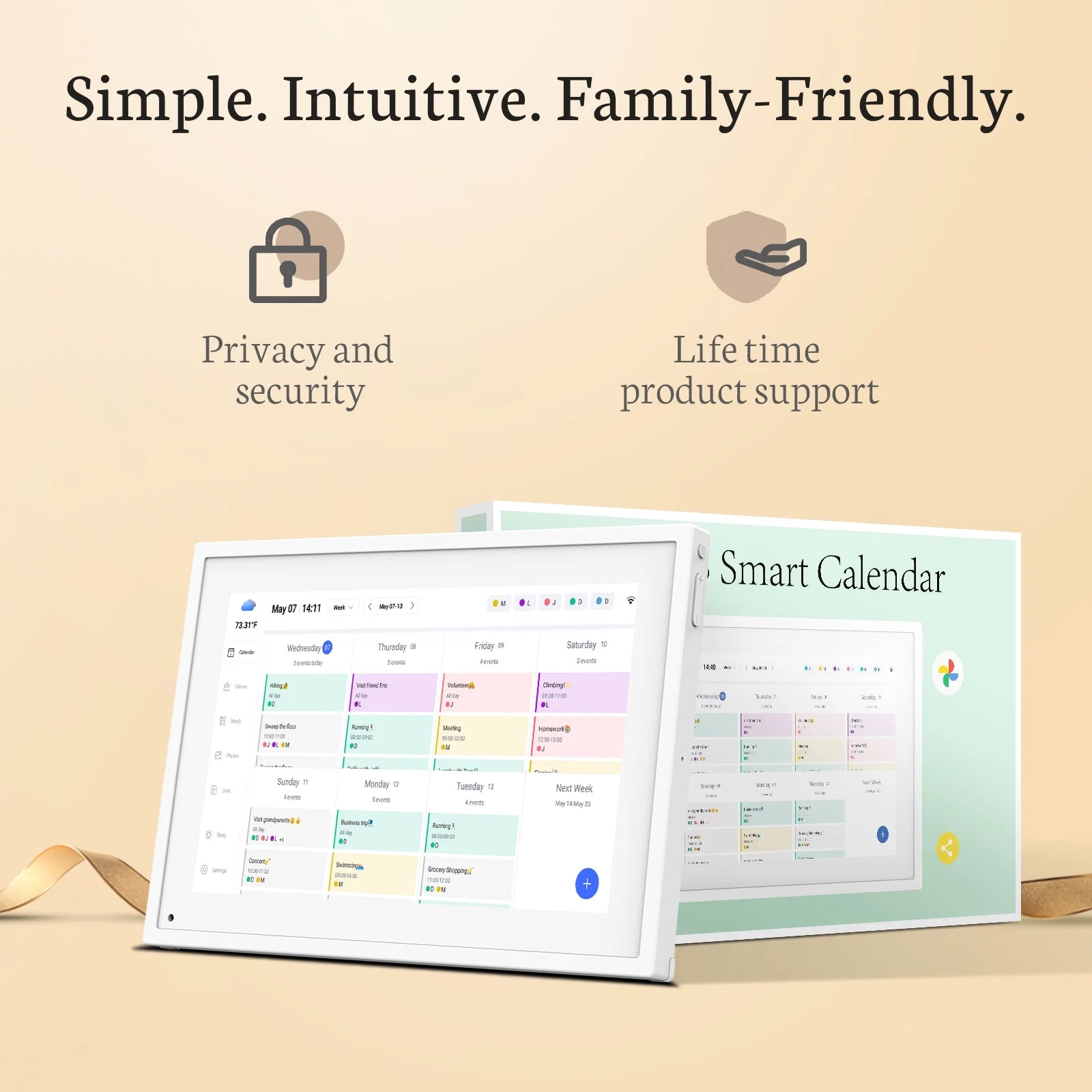 10.1 Inch Digital Calendar - Chore Chart, Meal Planner, Rewards System, Photo Display, Smart Electronic Calendar Interactive Display Seamless Family Schedule