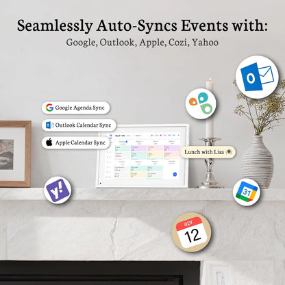 10.1 Inch Digital Calendar - Chore Chart, Meal Planner, Rewards System, Photo Display, Smart Electronic Calendar Interactive Display Seamless Family Schedule