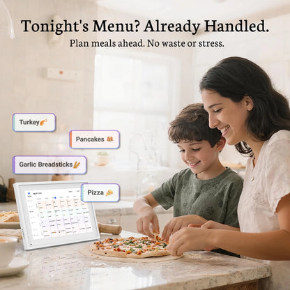 10.1 Inch Digital Calendar - Chore Chart, Meal Planner, Rewards System, Photo Display, Smart Electronic Calendar Interactive Display Seamless Family Schedule