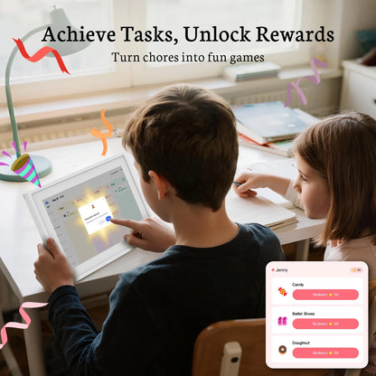 10.1 Inch Digital Calendar - Chore Chart, Meal Planner, Rewards System, Photo Display, Smart Electronic Calendar Interactive Display Seamless Family Schedule